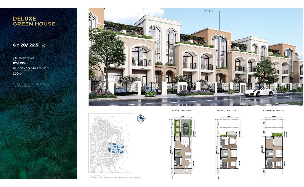 Mẫu thiết kế Nhà Phố nhà phố Aqua City với diện tích 6x20/22.5 