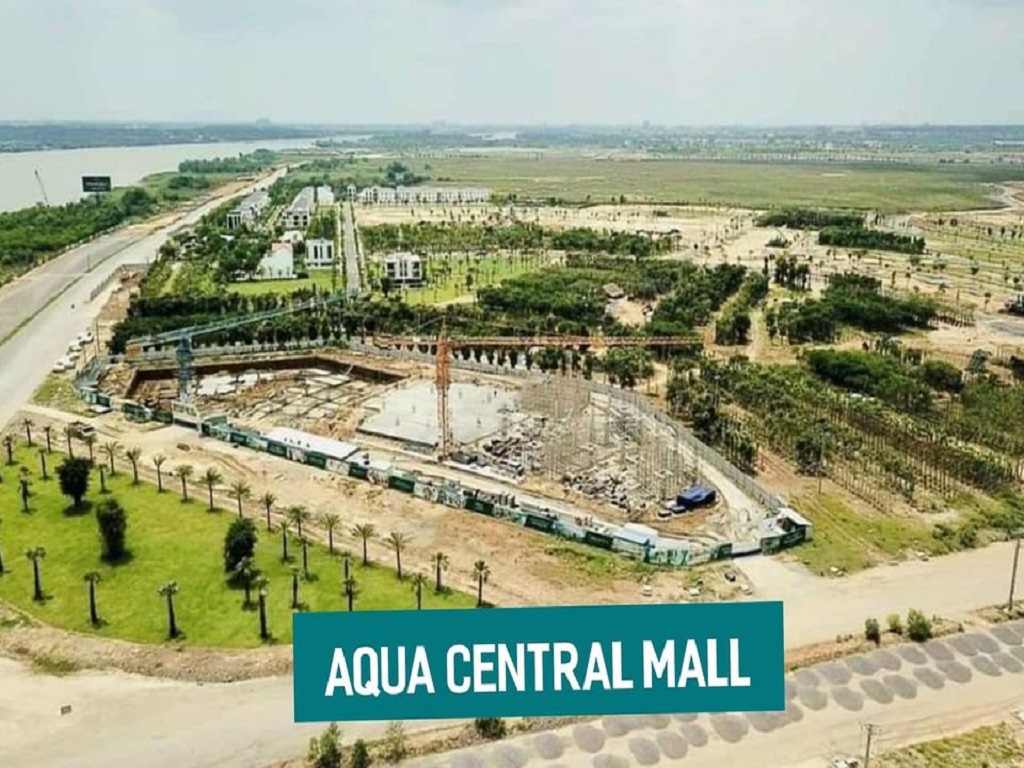 Tiến độ xây dựng tiện ích Aqua Central Mall tại Aqua City Novaland